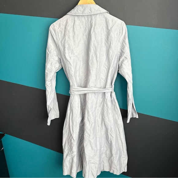 Eileen Fisher Light Gray Long Sleeve Coat - Picture 5 of 12